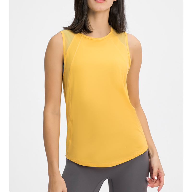 Patch Hollow Out O Neck Yoga Vest