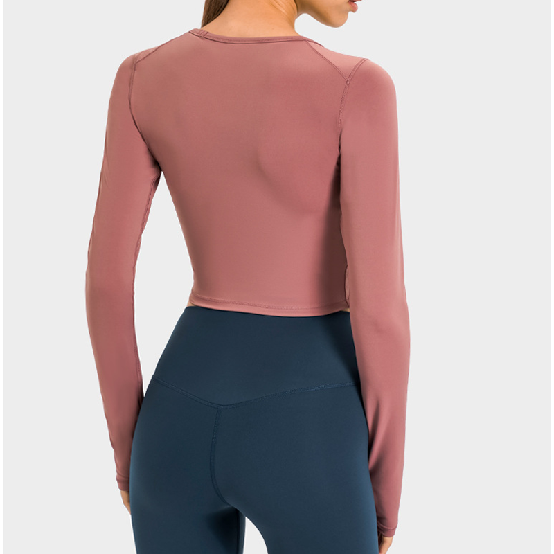 Cắtngón tay-Cot o cổ Yoga Shirtd