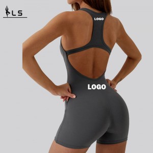 SC10611 Một mảnh phụnữ liền mạch Yoga Bộ Bodysuit Hollow Out Back Noteveless Sexy Rompers Jumpsuits