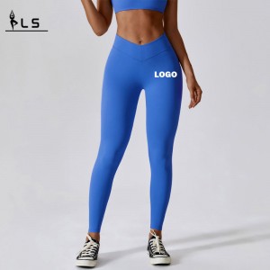 SC1094 Bốn chiều kéo dài cơ động V Cắt eonylon spandex leggings môngnâng quần legging cho phụnữ