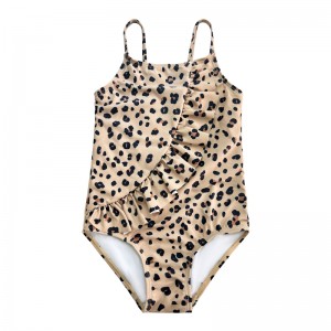 Halter One-mảnh Flouncy Leopard in